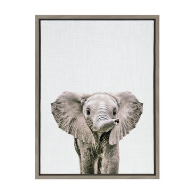 «Baby Elephant Color» par Simon Te, reproduction d'art sur toile encadrée