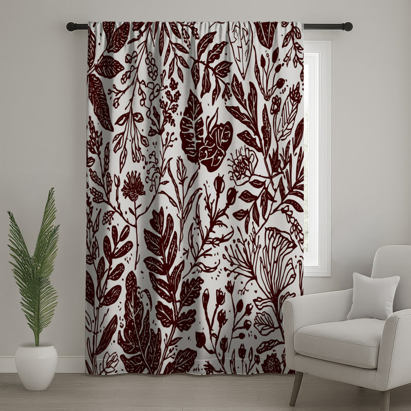 Rideaux à motif de feuilles Botanical, Blocage, 50 po x 92 po - 1 panneau