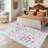 Washable Floral 9x12 Area Rugs for Living Room Farmhouse Non Slip Bedroom Rug for Nursery Playroom Dining Room Rugs Light Blue-737805657-737805655