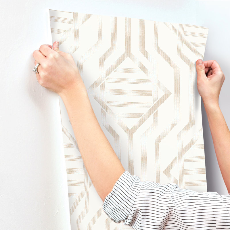 Essex Dark Blue Geometric Wallpaper, Brown