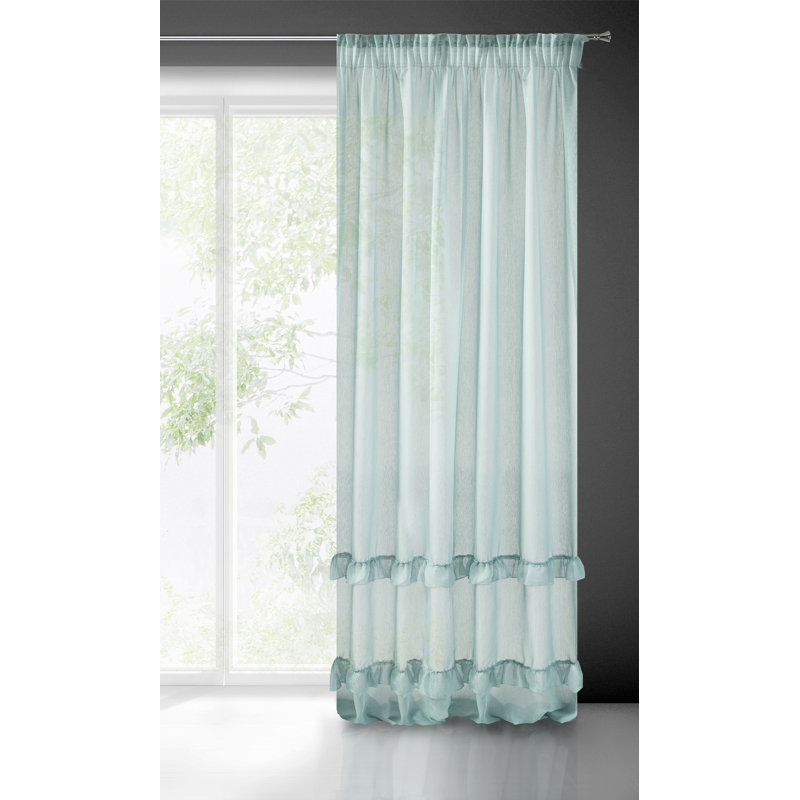 Prescot Sheer Curtain Single Panel, Mint