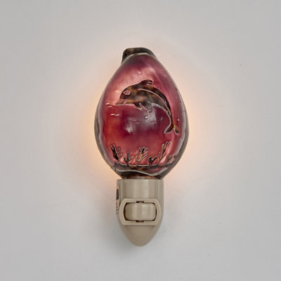 Carved Cowrie Dolphin LED Night Light