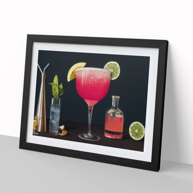 XH1022-6076X Modern Cocktail Vol.3 - Single Picture Frame Print, 46cm H x 64cm W x 2cm D, Black
