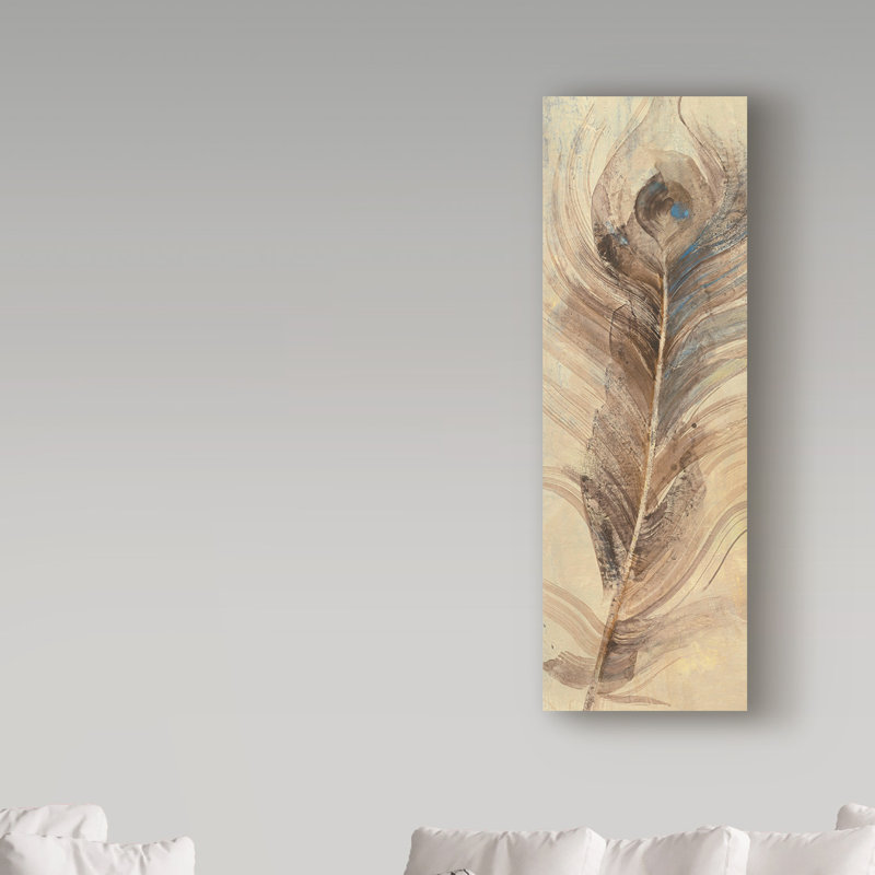 «Feather Study Single Feather» par Albena Hristova - reproduction sur toile, H 32 po x l 10 po x P 2 po