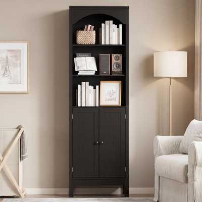Bibliothèque 71,1 "avec 3 niveaux et armoire 2 portes