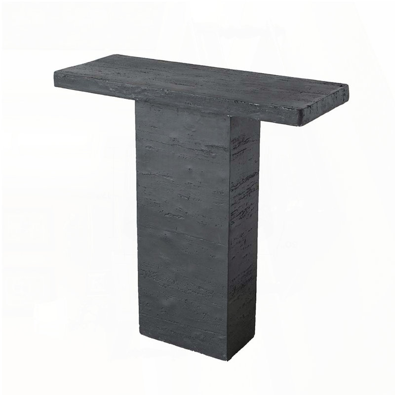 Square Coffee Table with Pedestal Base – Black