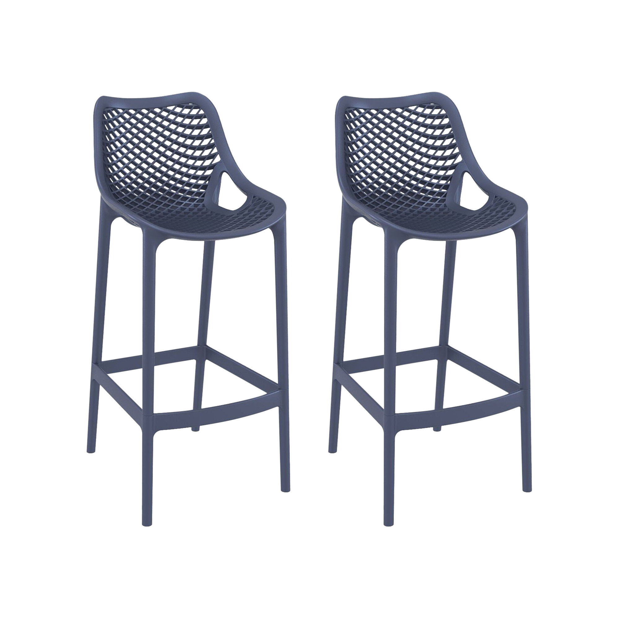 Farrah Patio Bar Stool, 29.5", Dark Gray