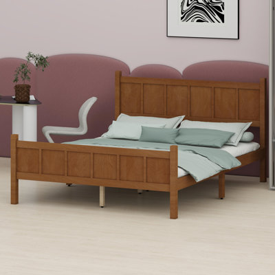 Modern Flat Panel Platform Bed with Headboard and Footboard