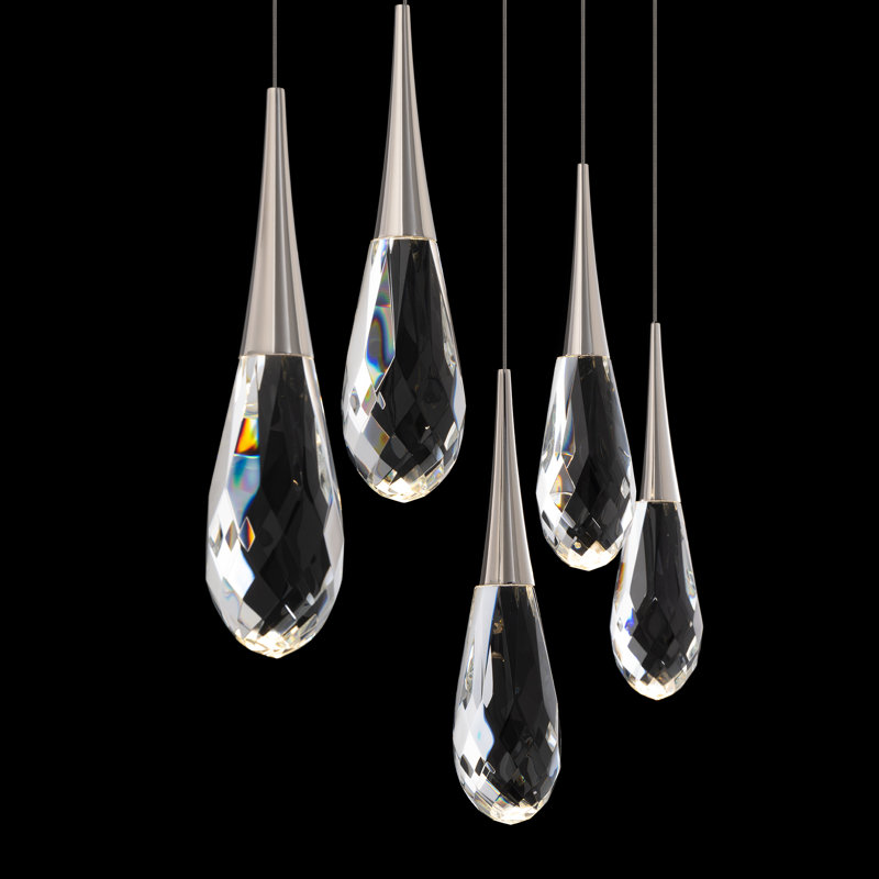 Hibiscus 5 - Light LED Pendant, Polished Nickel