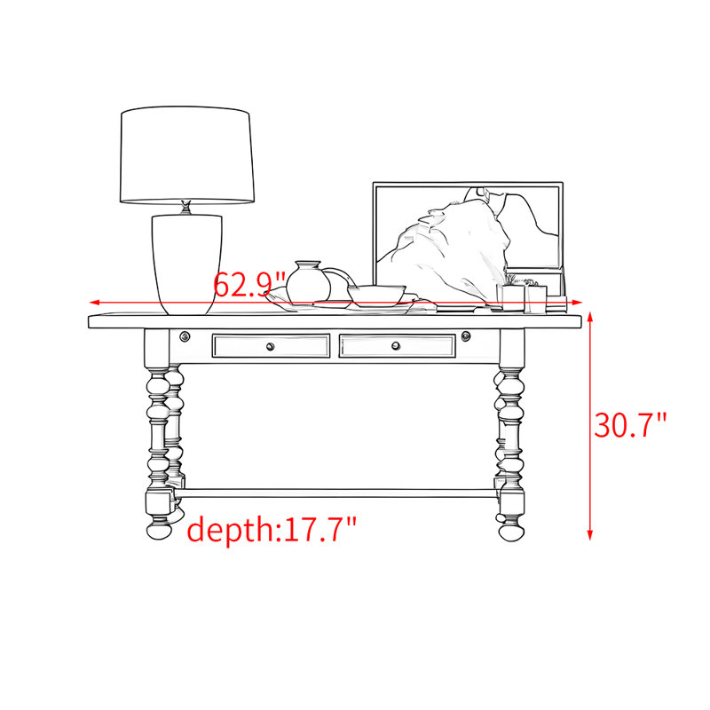 American-style solid wood console table