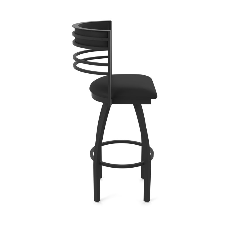 Hunter Swivel Stool, Black Wrinkle, Tabouret de bar (siège d'une hauteur de 36 po), Vinyle - Vinyle noir