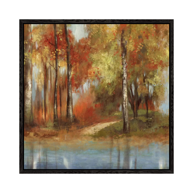 Indian Summer by Allison Pearce - Painting on Canvas, 93.98 cm H x 93.98 cm W, Black Framed Canvas