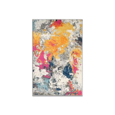Noires Abstract Ivory/Gray/Blue Area Rug