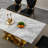 70" Faux Marble Dining Table Set for 8, with 8 Upholstered Chairs-2089298933-2089672379