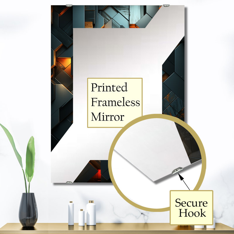 Coskun - Miroir mural décoratif à carreaux abstraits MIR137399, 40 po x 30 po