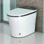Toilette intelligente une pièce avec bidet, siège chauffant, ouverture / fermeture automatique et affichage à DEL-128993254