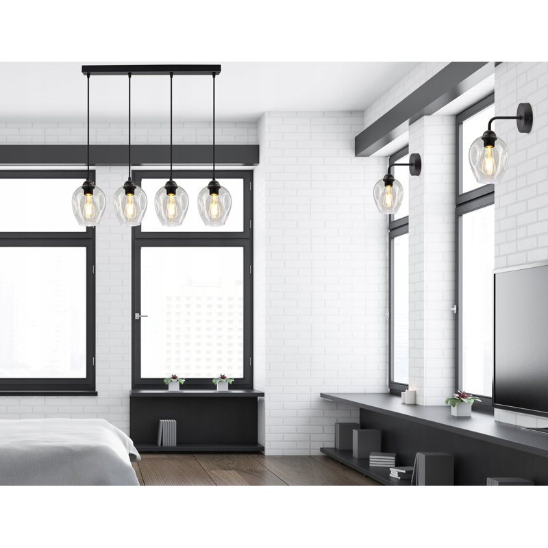 Tenterden 4 - Light Black Cluster Pendant, Transparent
