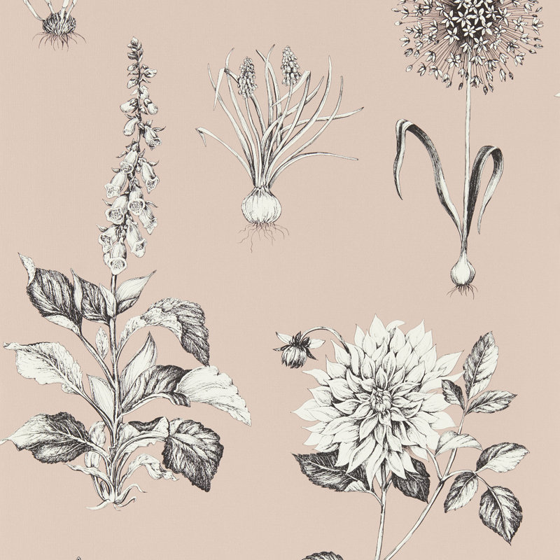Secret Garden 10.05m x 52cm Distressed Wallpaper Roll, Blush