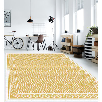 Rusanda Vinyl Machine Printed Area Rug