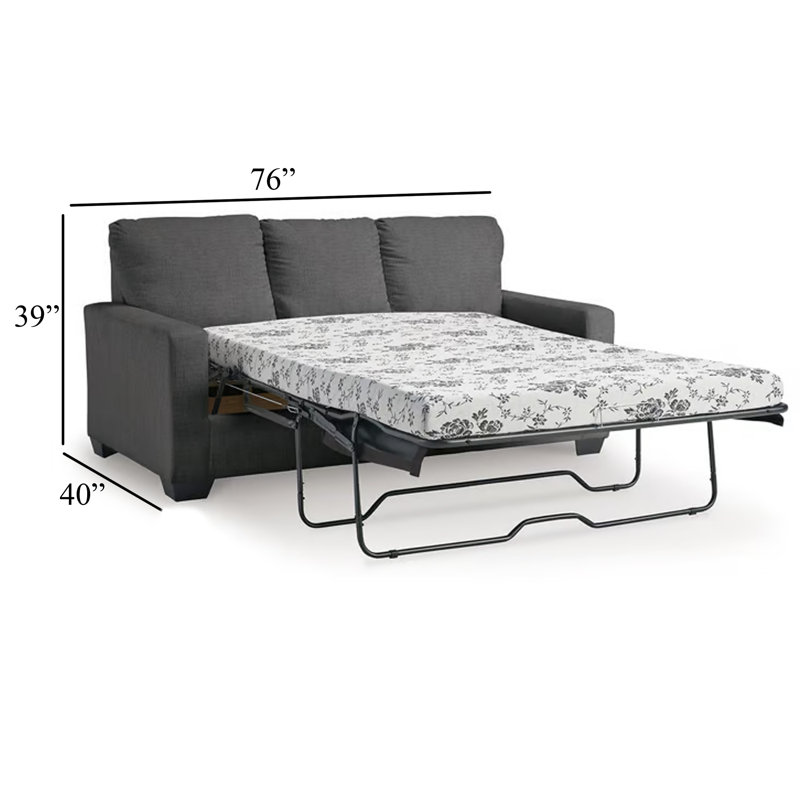 Clorene Upholstered Sleeper Sofa, 39" H x 76" W x 40" D, Navy Blue