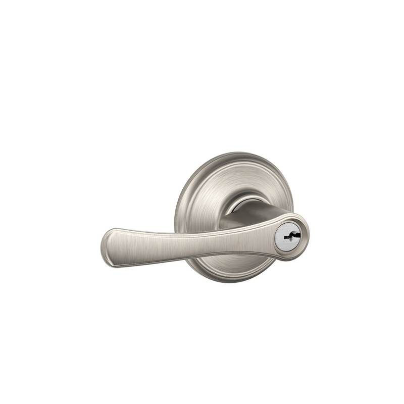 Serrure de placement à clé à cylindre simple avila levier, Nickel satiné, Clé identique, Oui