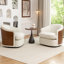 Faux Leather Swivel Barrel Chair-96441083