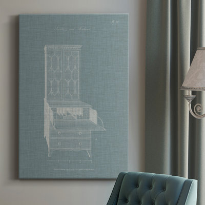 Impression sur toile tendue, bureau et bibliothèque Heppleblanc I