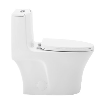 Toilette allongée une pièce à double chasse Cascade II Cascade (siège inclus)