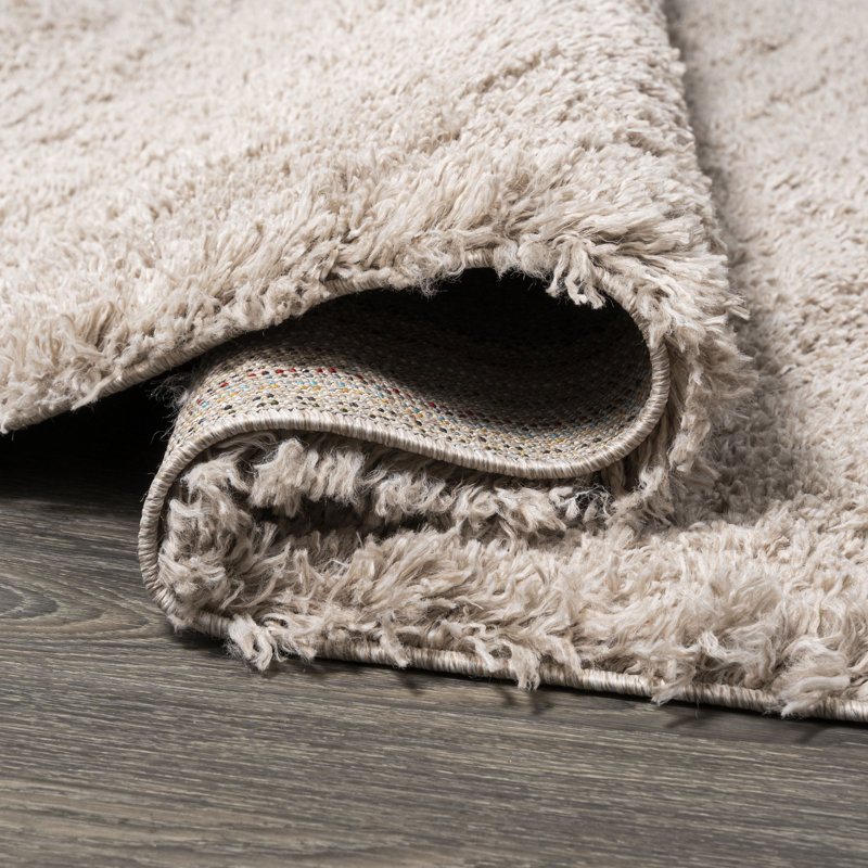 Tapis beige à poils longs Anttwan, Rectangle 3 pi 11 po x 5 pi 11 po