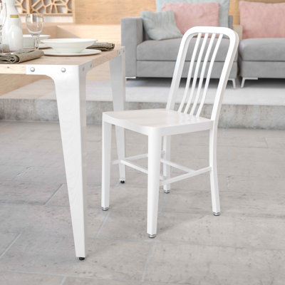 Chaises de salle à manger modernes en métal de qualité commerciale pour l'intérieur et l'extérieur Akins par Flash Furniture