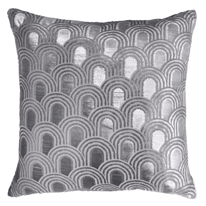 Endless Velvet Pillow Velvet Pillow Cover & Insert, Square 24", Silver