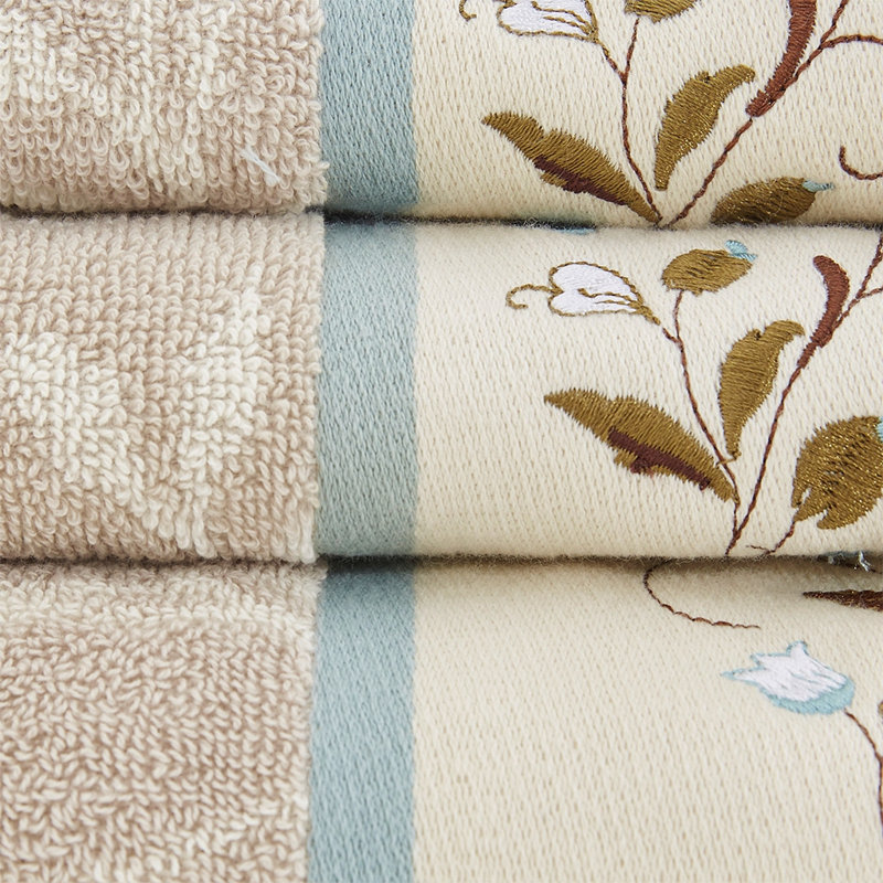 100% Cotton Jacquard 6 Piece Towel Set, Blue