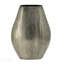 Élégant vase ovale ciselé en aluminium de 9,5 x 5,5 x 12 pouces, parfait pour les décors modernes et les arrangements floraux