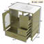 Meuble-lavabo 30 po avec lavabo, armoire en bois massif avec 3 tiroirs et porte semi-transparente, vert-697056296