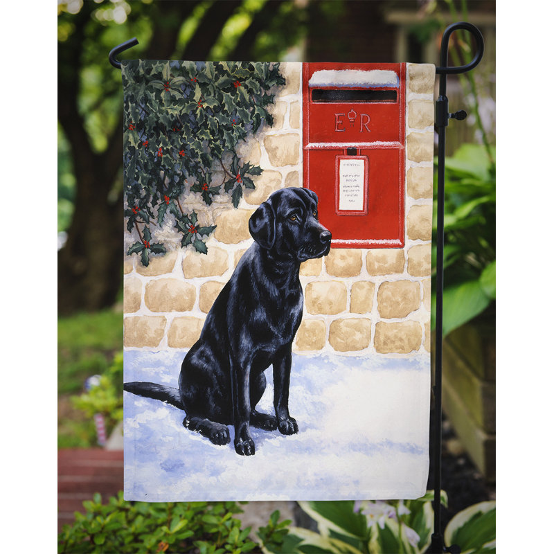 Drapeau de jardin noir Labrador, H 15 po x l 11 po