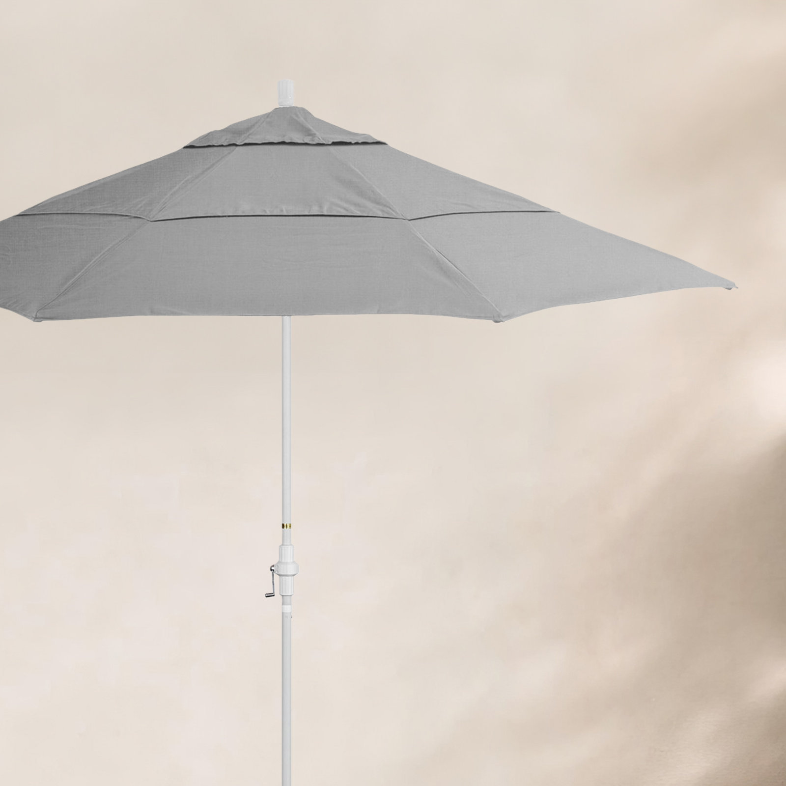 Broadmeade 11' Sunbrella® Umbrella, Matted White, Canvas Granite Sunbrella® Canvas