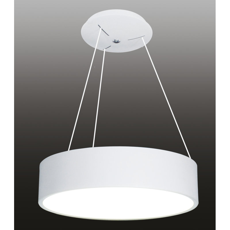 Tedesco 1 - Light LED Drum Pendant, White
