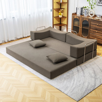 Farm on table 2-In-1 Convertible Modular Sofa Bed With Memory Foam Mattress - No Assembly Required, Space - Saving Sofa Bed For Living Room, Bedroom, Studio Apartme