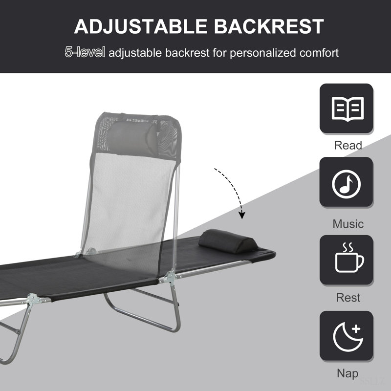 Méridiennes pliantes Sun Lounger, Gris