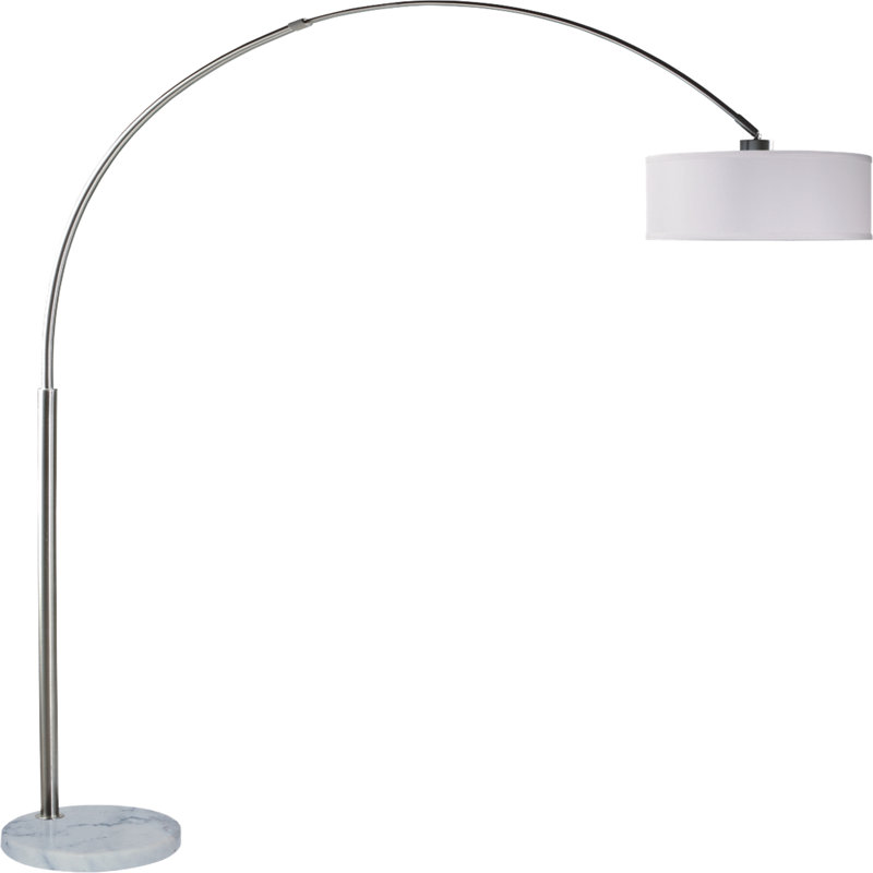 Lampe sur pied 81 po à arche simple blanche avec base en marbre - Éclairage élégant et intemporel