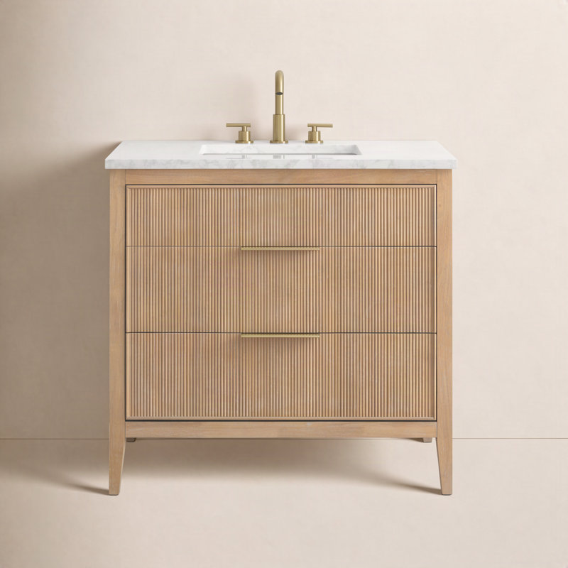 Emma 36" W Single Vanity, Classic Oak