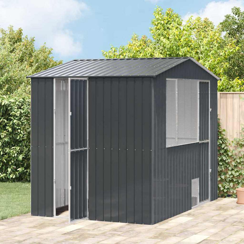 Cage à oiseaux vidaXL anthracite 84,65 x 122,05 x 97,24 po, H 247 po x l 215 po x P 310 po