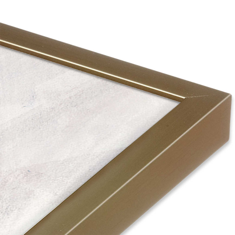Doux rosé et crème, abstrait II, impression dans un cadre, H 15,25 po x l 12,25 po, Cadre ouvert à coins ouverts, or brossé