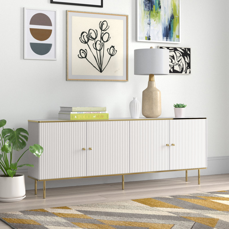 Buffet 71,7 po avec finition mate, Blanc