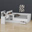 Lit plateforme en bois avec tiroirs, tablettes et coiffeuse-618143253