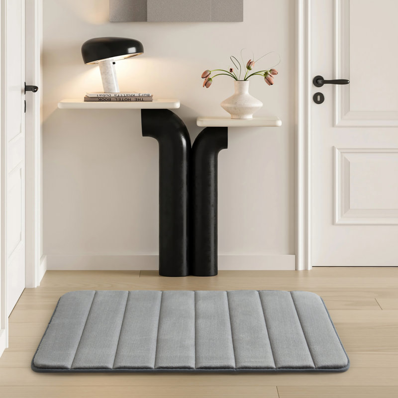 Nasier Memory Foam Non-Slip Bath Mat, Grey, 50x80