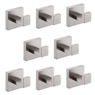 8 Pack Wall-Mounted Stainless Steel Bathroom Towel Hooks/Coat Hooks, Space-Saving And Durable For Modern Homes
