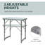 Table de camping pliante de 23 po avec hauteur réglable, table portable légère avec poignée de transport, table de camping pliante pour l'extérieur