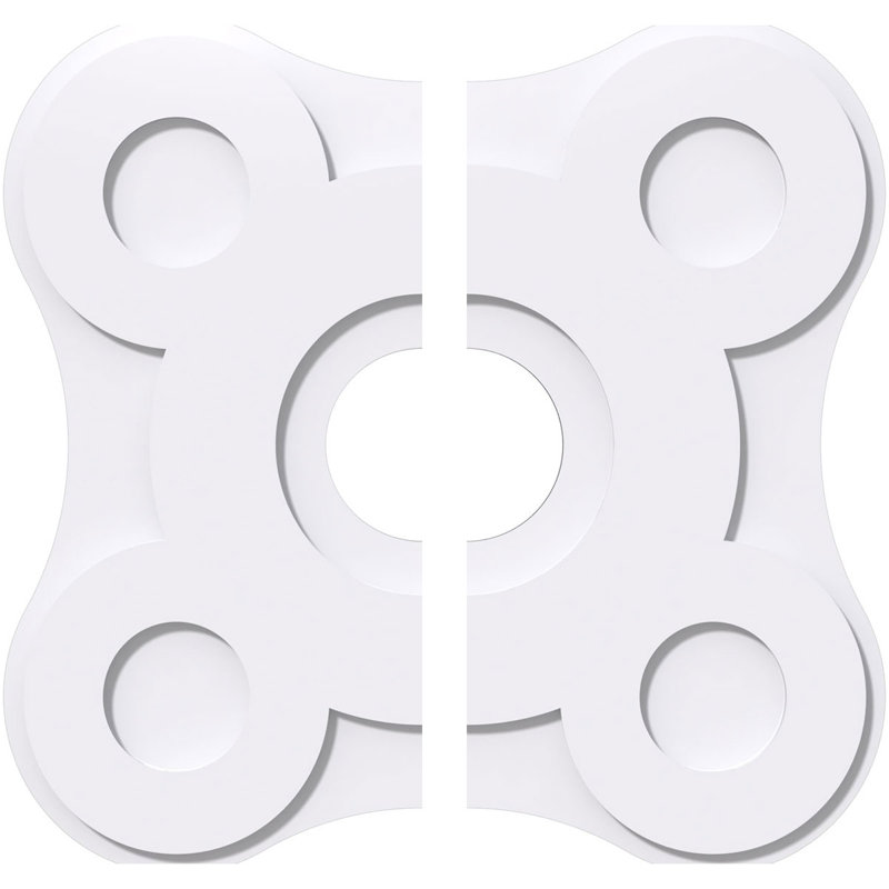 Médaillon de plafond contemporain en PVC de qualité architecturale de 18 po x P 4 po x P 6 1/4 po x P 1 po