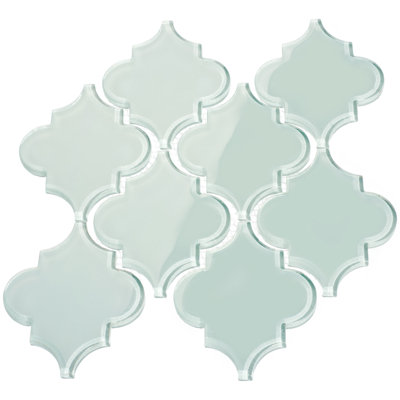 Glass Arabesque 4" x 5" Glass Novelty Tile